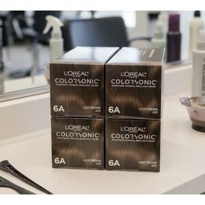 L'Oreal Paris Colorsonic Hair Color Cartridge Light Brown Ash 6A - 4pack